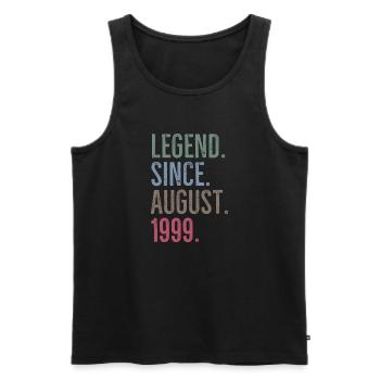 Légende depuis août 1999 - Débardeur bio Premium Homme - noir - Devant - AI Model Male 178 light (178cm)