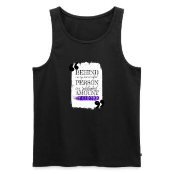 coffee lover cappuccino humor roastedbeans happy - Men's Premium Organic Tank Top - black - Front - Michal (187cm)