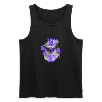 No Means No - Männer Premium Bio Tank Top - Schwarz - Vorne - Michal (187cm)