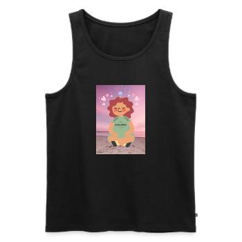 Ich meditiere gerne - Männer Premium Bio Tank Top - Schwarz - Vorne - AI Model Male 178 light (178cm)