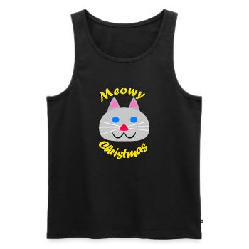 Meowy Christmas (fröhliche Weihnachten) - Männer Premium Bio Tank Top - Schwarz - Vorne - Michal (187cm)