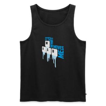 its what moves me - Männer Premium Bio Tank Top - Schwarz - Vorne - AI Model Male 178 light (178cm)