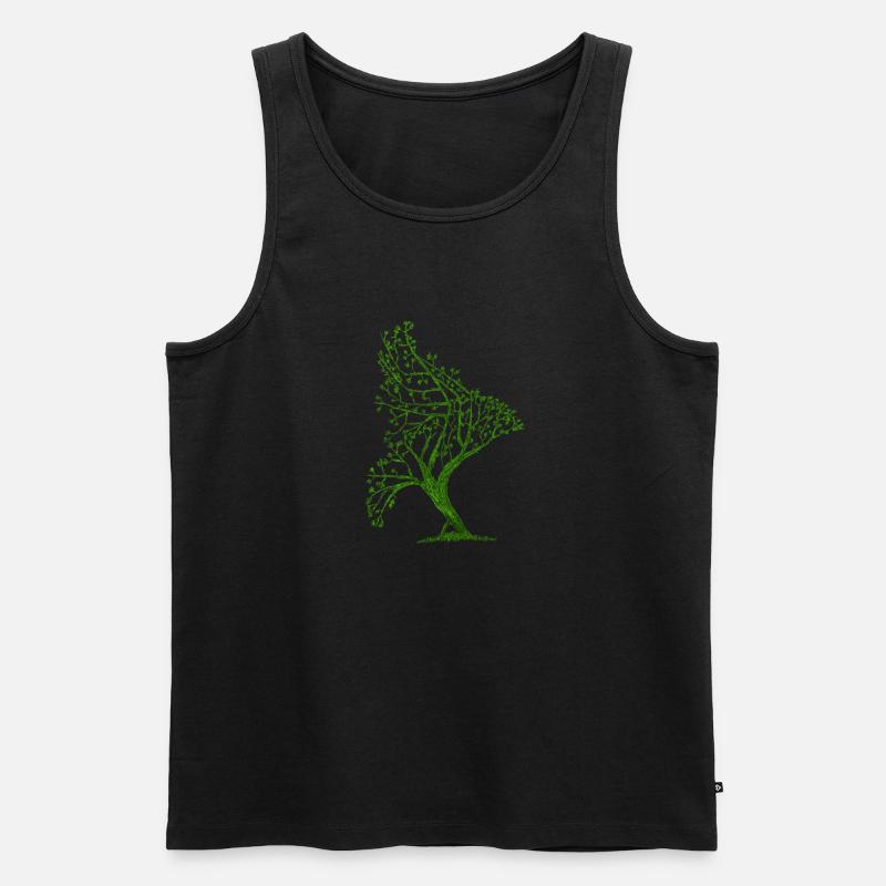 Baumvogelform - Männer Premium Bio Tank Top - Schwarz