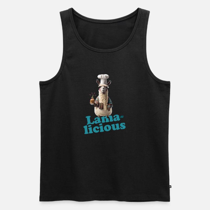 Lama-licious - Männer Premium Bio Tank Top - Schwarz
