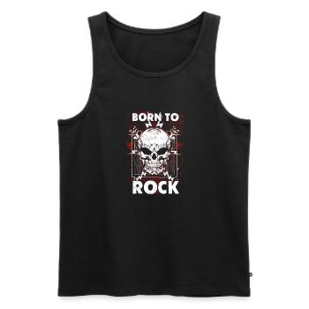 Rock Music - Born To Rock - Männer Premium Bio Tank Top - Schwarz - Vorne - Michal (187cm)