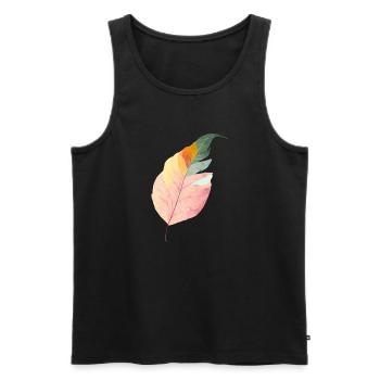 Colorful leaf - Stylized plant illustration - Men's Premium Organic Tank Top - black - Front - AI Model Male 178 light (178cm)