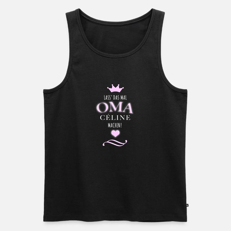 Oma Céline - Männer Premium Bio Tank Top - Schwarz