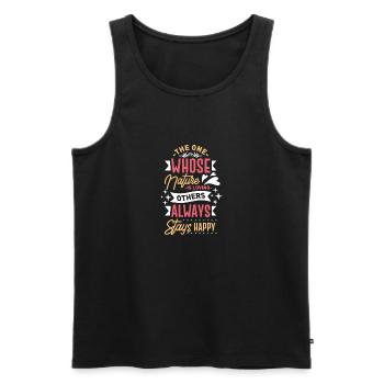 Who natures is loving others always stay happy - Men's Premium Organic Tank Top - black - Front - Michal (187cm)