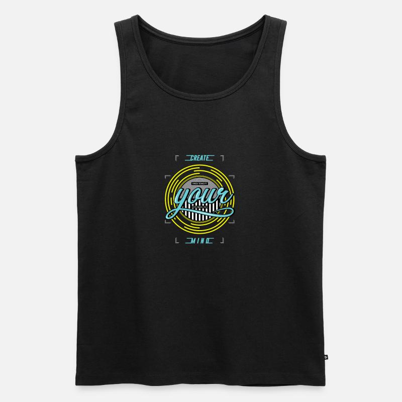 Erschaffe deine Gedanken - Männer Premium Bio Tank Top - Schwarz