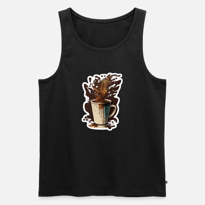 Kaffee Zeit! - Männer Premium Bio Tank Top - Schwarz