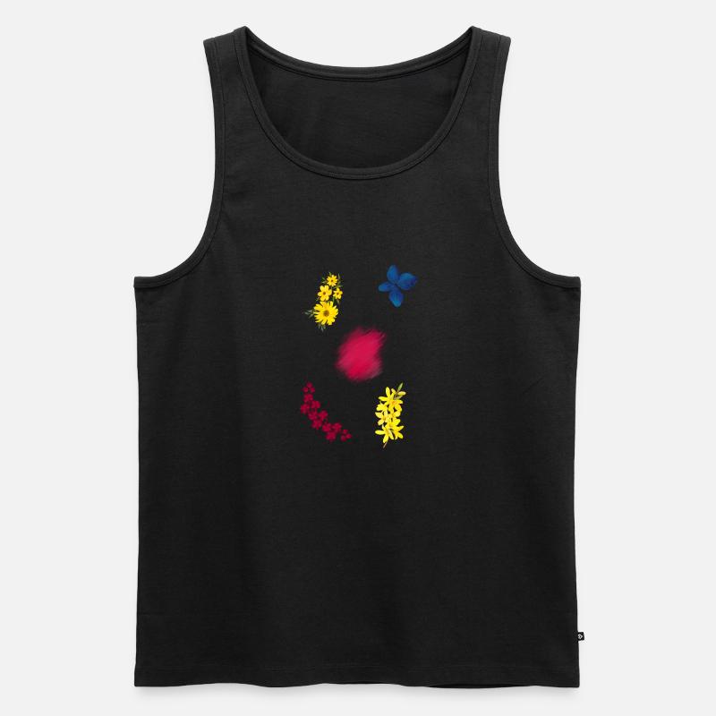Blumenmuster Frühling - Männer Premium Bio Tank Top - Schwarz