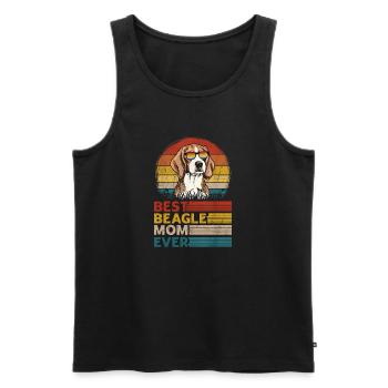 Die beste Beagle-Mama aller Zeiten - Männer Premium Bio Tank Top - Schwarz - Vorne - AI Model Male 178 light (178cm)