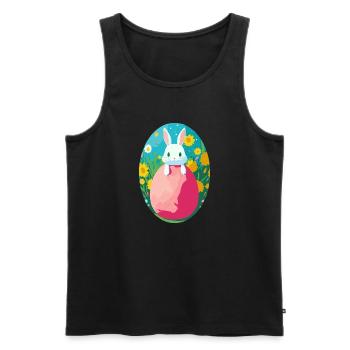 Süßer Hase mit riesen Osterei - Männer Premium Bio Tank Top - Schwarz - Vorne - Michal (187cm)