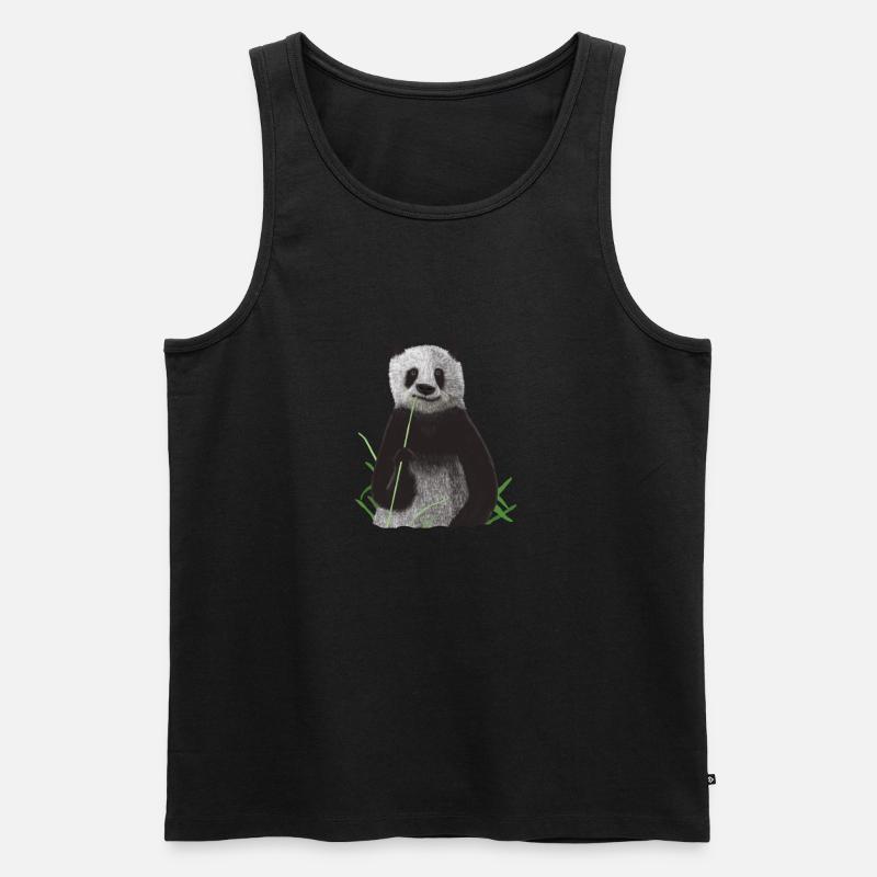 Panda - Männer Premium Bio Tank Top - Schwarz