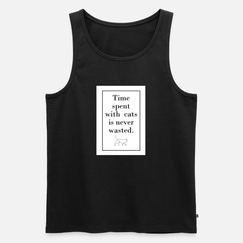 time spent with cats - Männer Premium Bio Tank Top - Schwarz