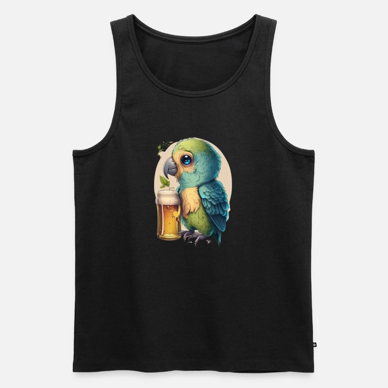 Süßer Bier Papagei - Männer Premium Bio Tank Top - Schwarz