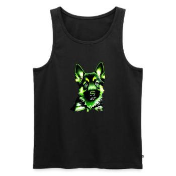 Dog Owner German Shepherd Puppy - Men's Premium Organic Tank Top - black - Front - Michal (187cm)