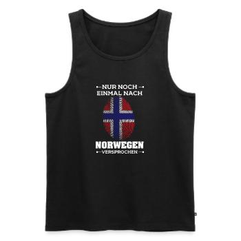 Nur noch einmal nach Norwegen Flagge Urlaub - Männer Premium Bio Tank Top - Schwarz - Vorne - Michal (187cm)