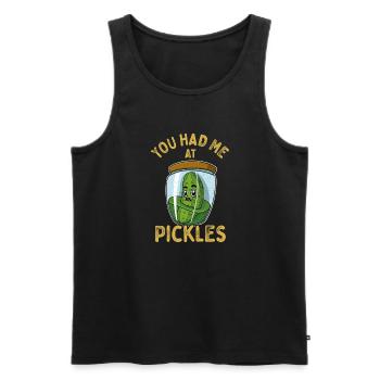 Gewürzgurken Cornichons Spruch Obst Vegan - Männer Premium Bio Tank Top - Schwarz - Vorne - AI Model Male 178 light (178cm)