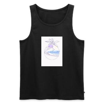 Vacances Île Souvenirs Été - Débardeur bio Premium Homme - noir - Devant - Michal (187cm)