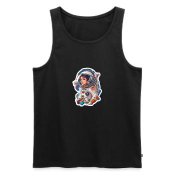 Weltraumfrau Astronautin rebell Prinzessin - Männer Premium Bio Tank Top - Schwarz - Vorne - Michal (187cm)