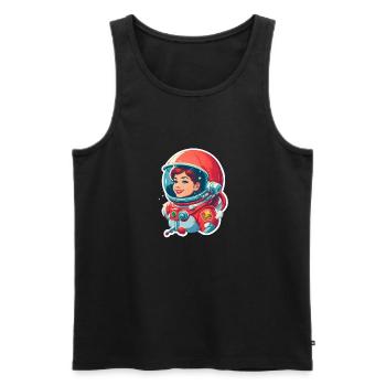 Weltraumfrau Astronautin Red Wing Anführerin - Männer Premium Bio Tank Top - Schwarz - Vorne - Michal (187cm)