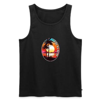 Vintage sun 2023 - Men's Premium Organic Tank Top - black - Front - AI Model Male 178 light (178cm)