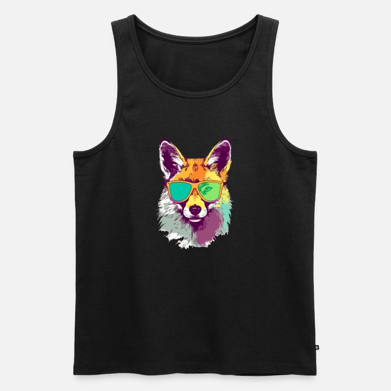 Rhas der Kojote - Männer Premium Bio Tank Top - Schwarz