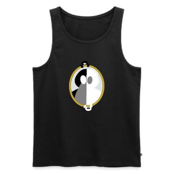 Mirror ink stains - Men's Premium Organic Tank Top - black - Front - AI Model Male 178 light (178cm)