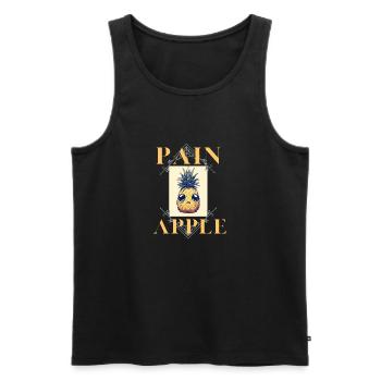 Schmerz Apfel - Männer Premium Bio Tank Top - Schwarz - Vorne - AI Model Male 178 light (178cm)