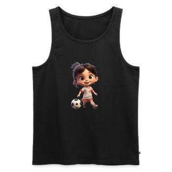 Fussballerin Mädchen - Männer Premium Bio Tank Top - Schwarz - Vorne - Michal (187cm)