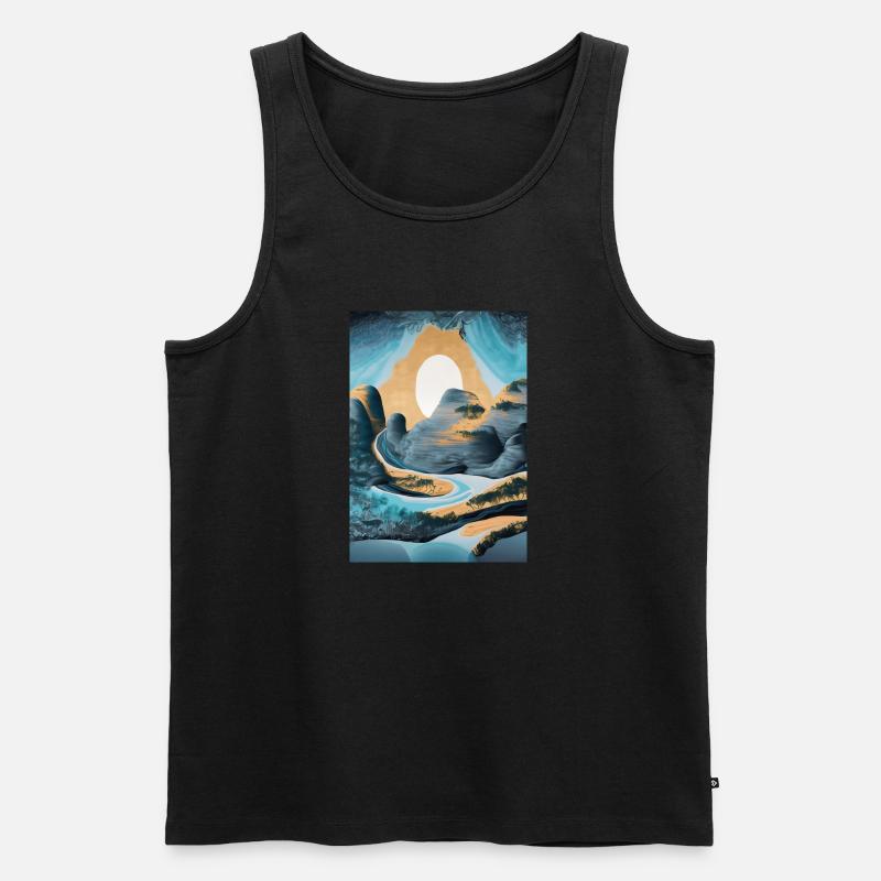 Abstrakte Landschaft - Abstract Landscape - Männer Premium Bio Tank Top - Schwarz