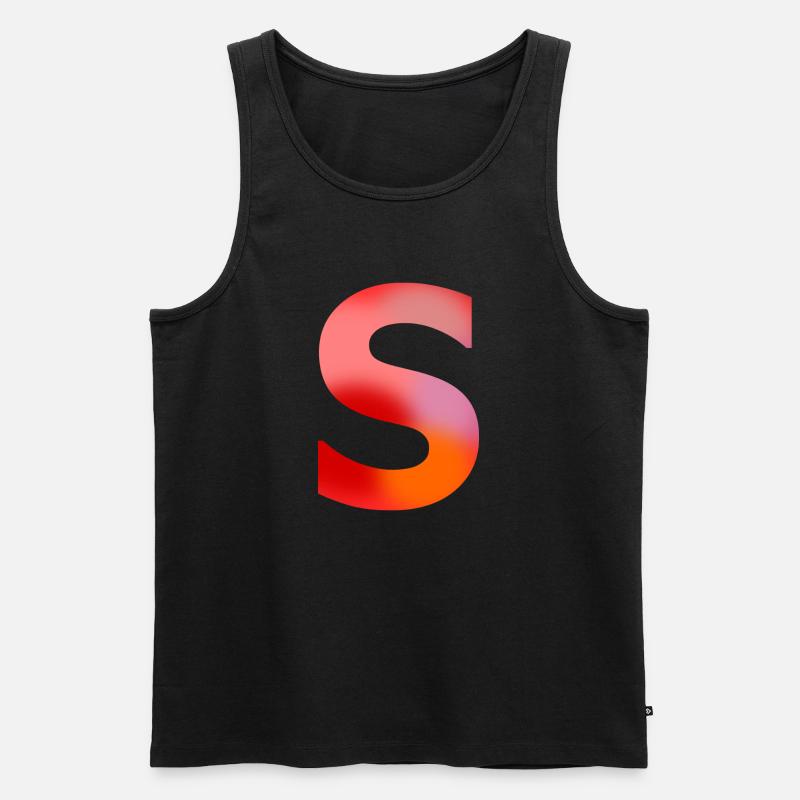 Buchstabe S - Männer Premium Bio Tank Top - Schwarz
