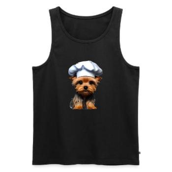 Yorkshire Terrier Cuisine chiot Restaurateur Chien - Débardeur bio Premium Homme - noir - Devant - Michal (187cm)