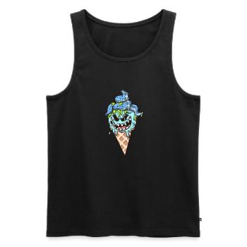 Eiswaffel-Monster - Männer Premium Bio Tank Top - Schwarz - Vorne - Michal (187cm)