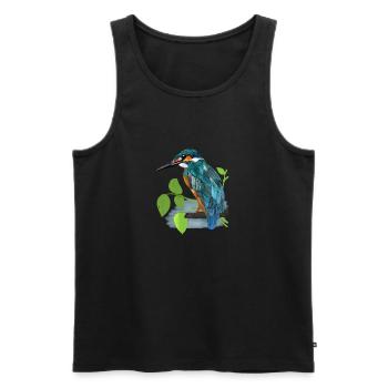 Eisvogel Kingfisher - Männer Premium Bio Tank Top - Schwarz - Vorne - AI Model Male 178 light (178cm)