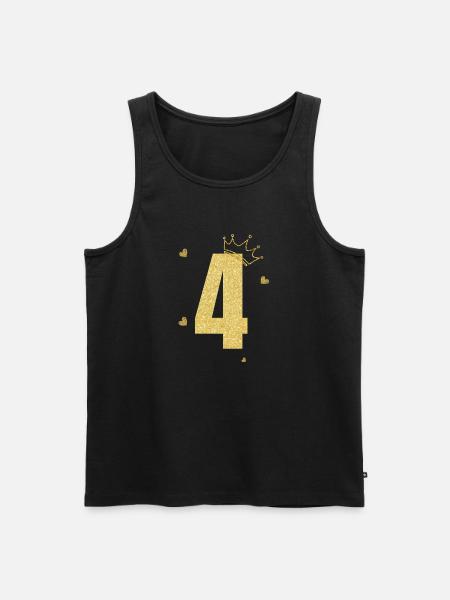 4e anniversaire couronne doré - Débardeur bio Premium Homme - noir