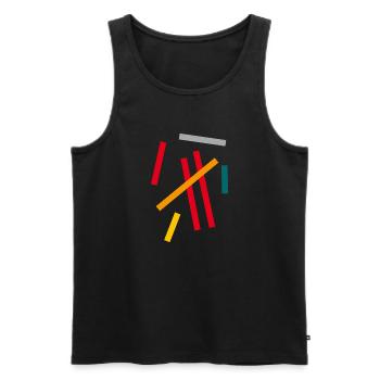Minimal Muster - Abstrakt - Männer Premium Bio Tank Top - Schwarz - Vorne - Michal (187cm)