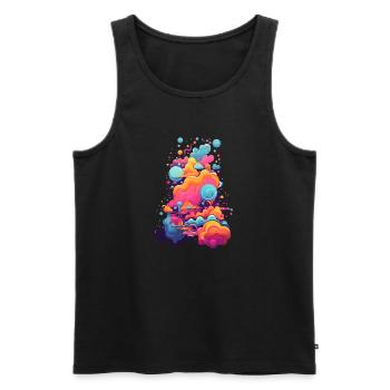 Hypnotisches Universum: Farben und Formen im Erwachen - Männer Premium Bio Tank Top - Schwarz - Vorne - AI Model Male 178 light (178cm)