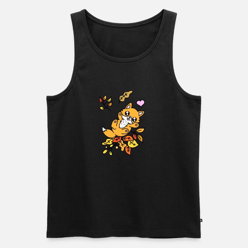 NIEDLICHER FOX - Männer Premium Bio Tank Top - Schwarz