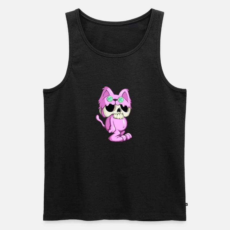 Katzeskull - Männer Premium Bio Tank Top - Schwarz