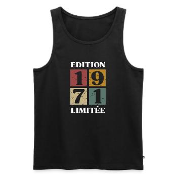 Edition limitée 1971 - 52e anniversaire - Débardeur bio Premium Homme - noir - Devant - Michal (187cm)