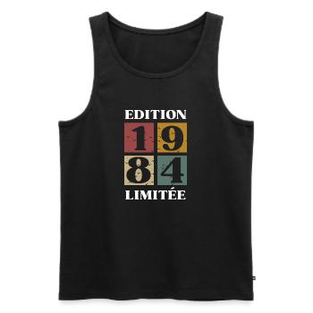 Edition limitée 1984 - 39e anniversaire - Débardeur bio Premium Homme - noir - Devant - Michal (187cm)