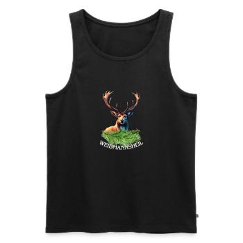 Weidmannsheil - Jäger, Förster Motiv - Männer Premium Bio Tank Top - Schwarz - Vorne - AI Model Male 178 light (178cm)