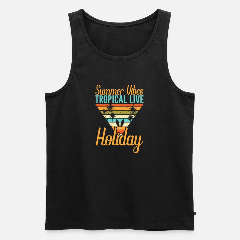 summer vibes Typography - Männer Premium Bio Tank Top - Schwarz