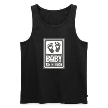 Baby an Bord - Männer Premium Bio Tank Top - Schwarz - Vorne - AI Model Male 178 light (178cm)
