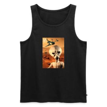 Mars Spaceshuttle UFO Alien Weirdcore Aesthetic - Männer Premium Bio Tank Top - Schwarz - Vorne - Michal (187cm)
