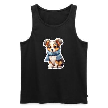 Pfoten im Schnee - Männer Premium Bio Tank Top - Schwarz - Vorne - Michal (187cm)