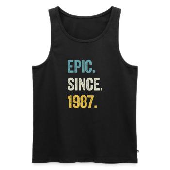 37 Years Old Epic Since 1987 37th Birthday - Men's Premium Organic Tank Top - black - Front - Michal (187cm)