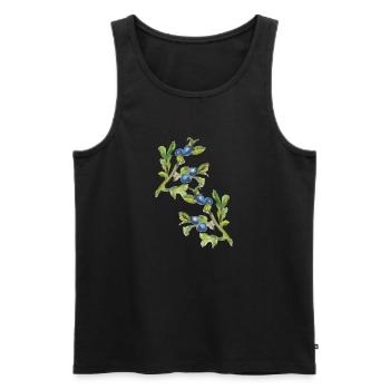 Blueberry branch - Men's Premium Organic Tank Top - black - Front - AI Model Male 178 light (178cm)